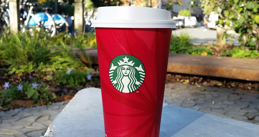 Gingerbread Latte in a Red Cup
