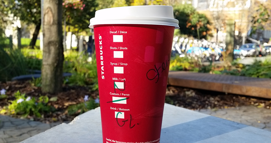 Dark Cherry Mocha in a Red Cup