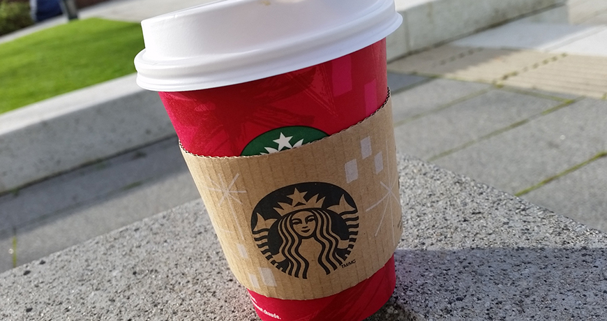 Praline Mocha in a Red Cup