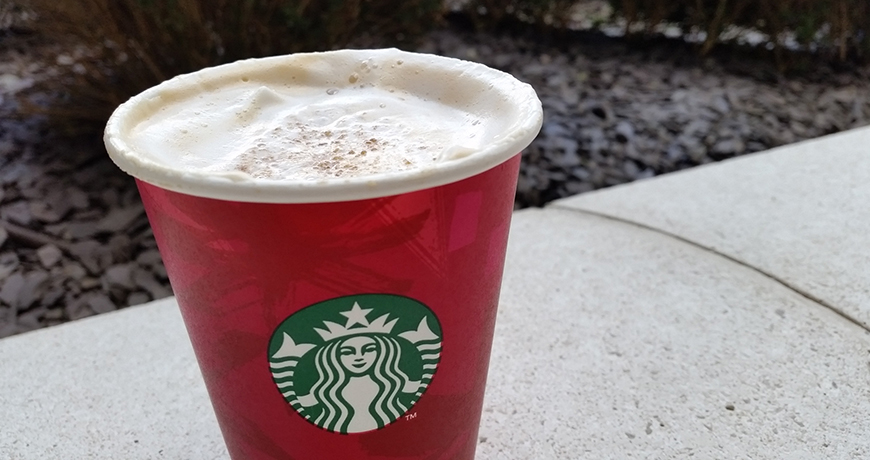 Eggnog Latte in a Red Cup