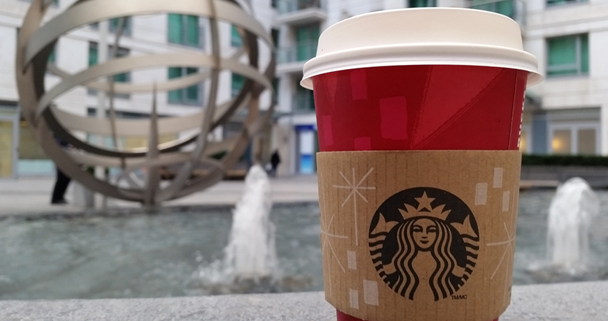 Toffee Nut Latte in a Red Cup